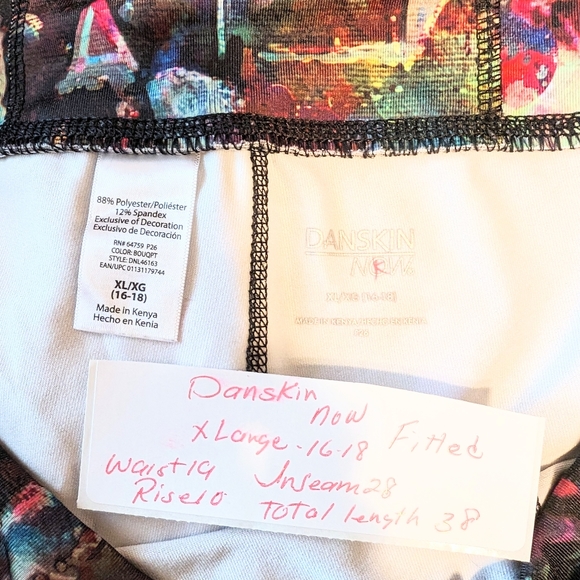 Danskin now fitted xl multicolor pants athletic wear - Picture 3 of 8